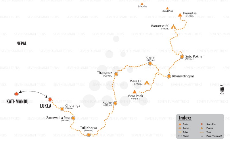 BARUNTSE EXPEDITION (7129M) + MERA PEAK (6476M)